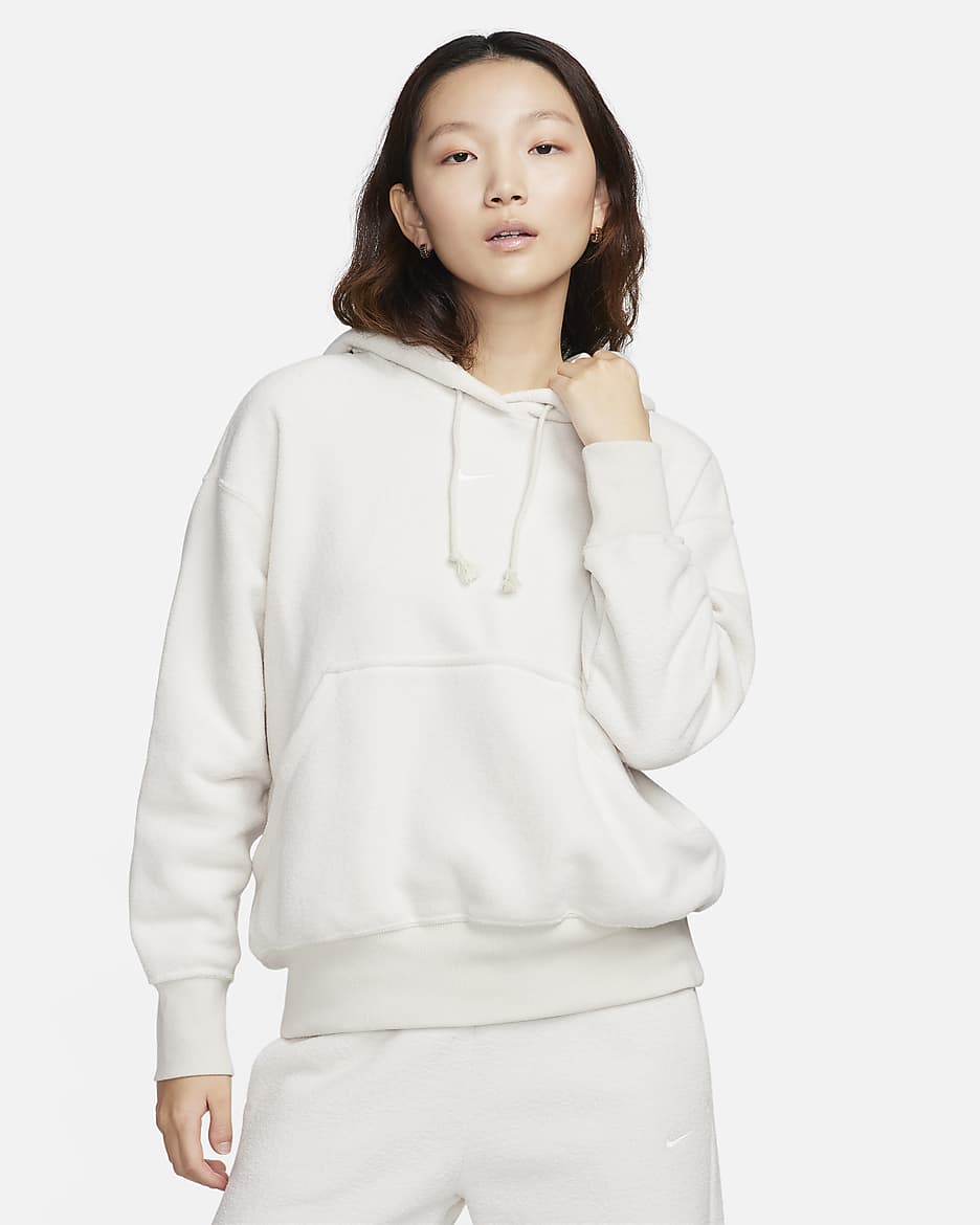 Nike Sportswear Phoenix Plush Women's Oversized Cozy Fleece Hoodie - Light Orewood Brown/Sail