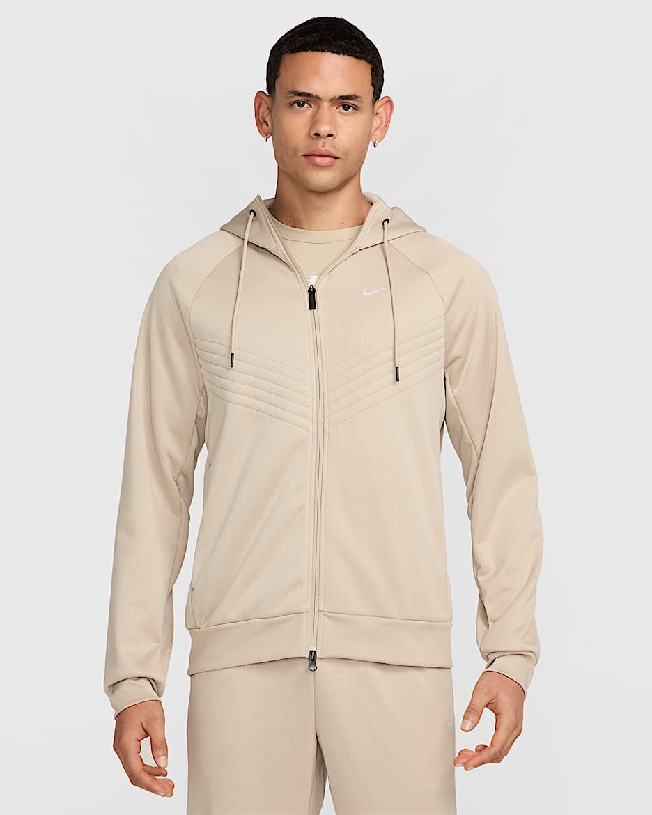 Nike Therma Sphere Therma-FIT waterafstotend winterjack met rits voor heren - Desert Khaki/Zwart/Zwart