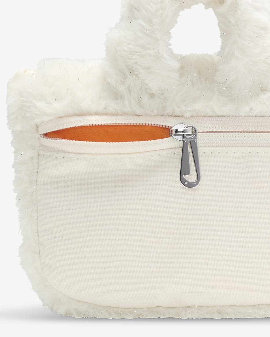 Nike Older Kids' Faux Fur Cross-Body Bag (1L) - Coconut Milk/Safety Orange/Safety Orange