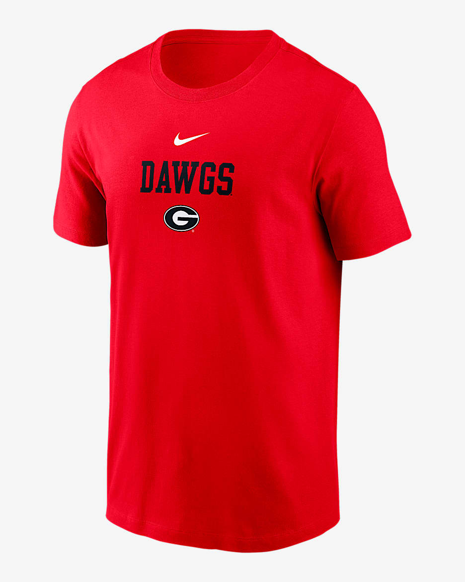 Playera universitaria Nike para hombre Georgia 2-Hit Stacked - Rojo
