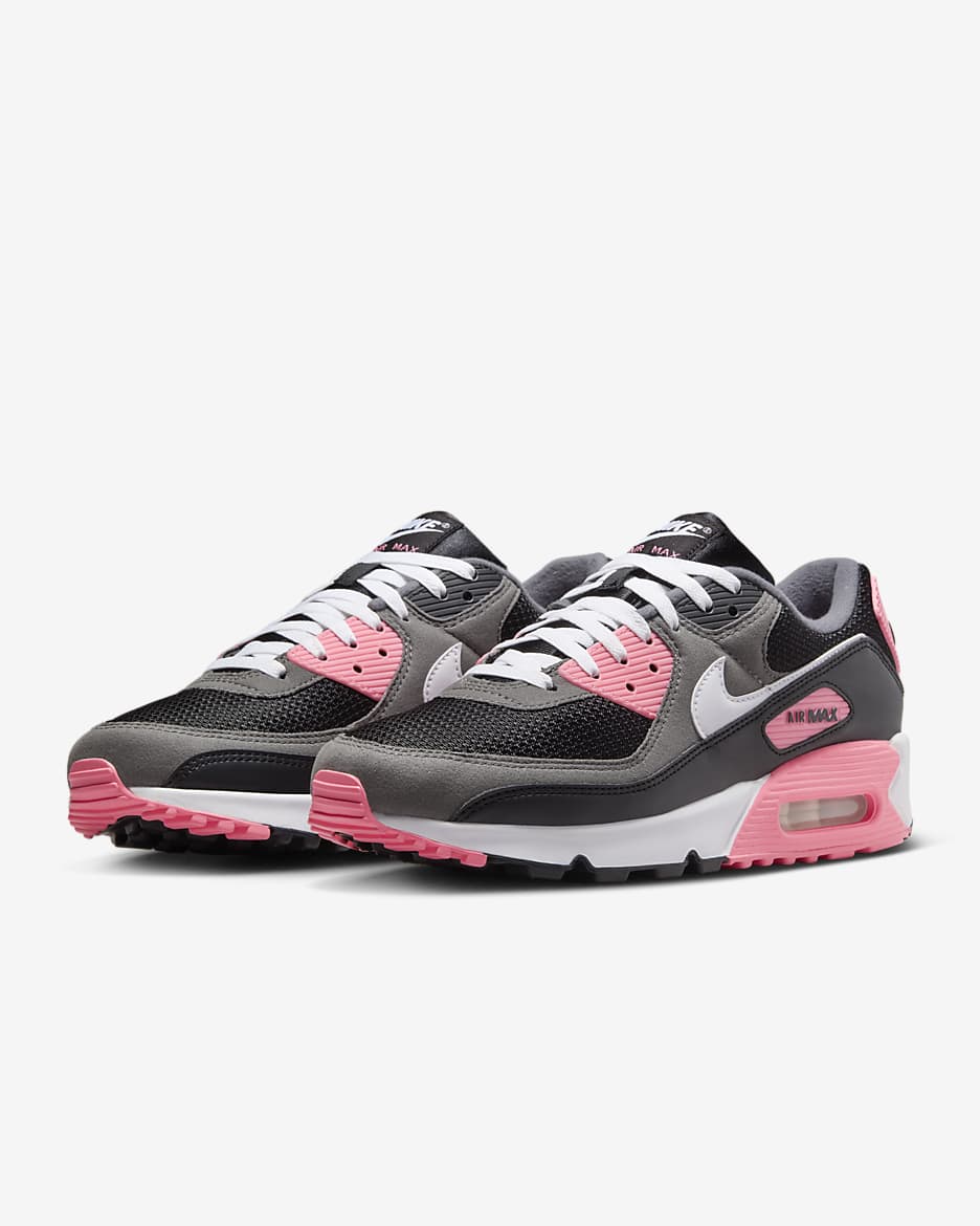 Buty męskie Nike Air Max 90 - Czerń/Iron Grey/Sunset Pulse/Biel