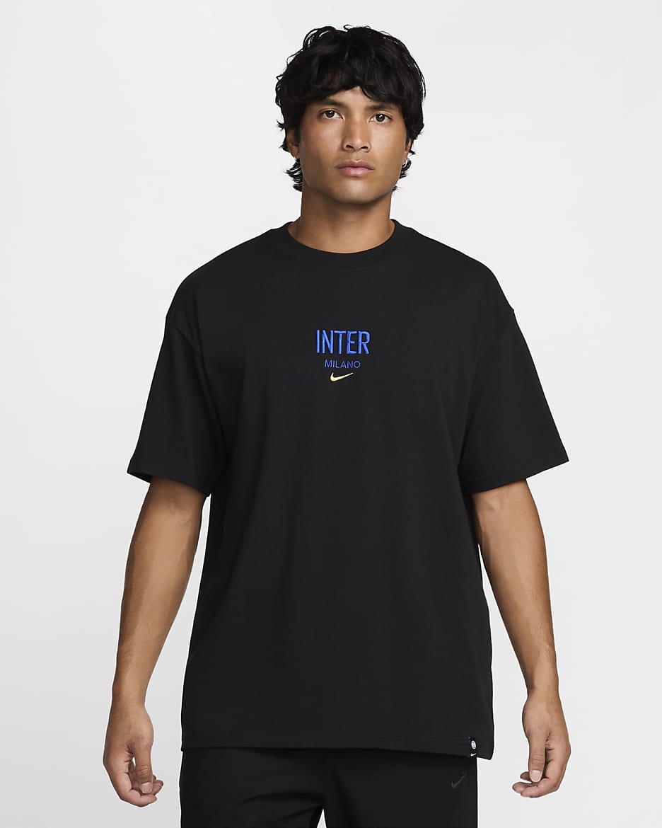 T-shirt Inter Milan Max90 Nike Football för män - Svart