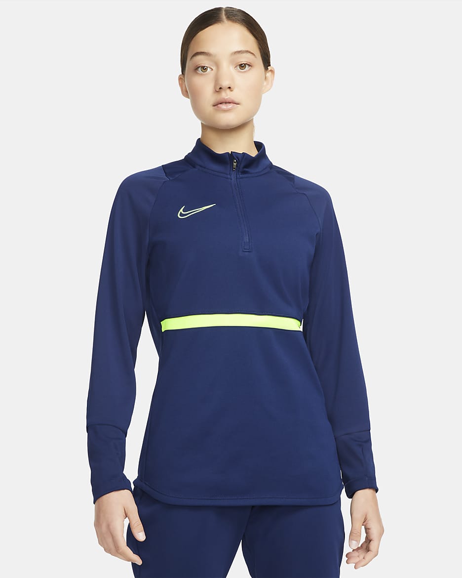Camiseta de entrenamiento de fútbol para mujer Nike Dri-FIT Academy - Azul vacío/Azul vacío/Volt/Volt