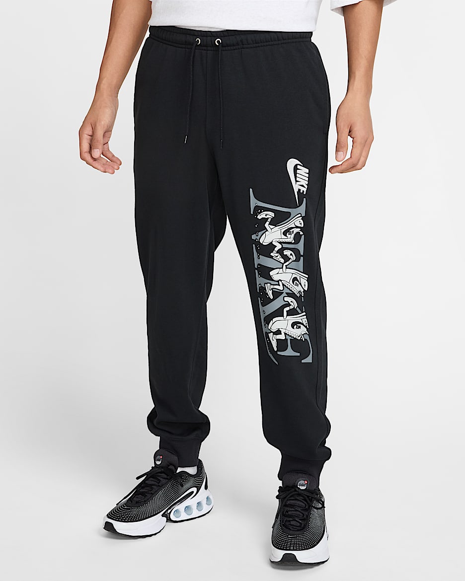 Joggers de French Terry para hombre Nike Club - Negro/Polvo fotón