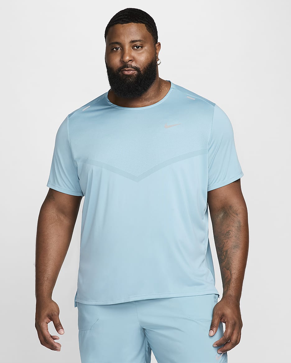 Maglia da running Dri-FIT a manica corta Nike Rise 365 – Uomo - Denim Turquoise