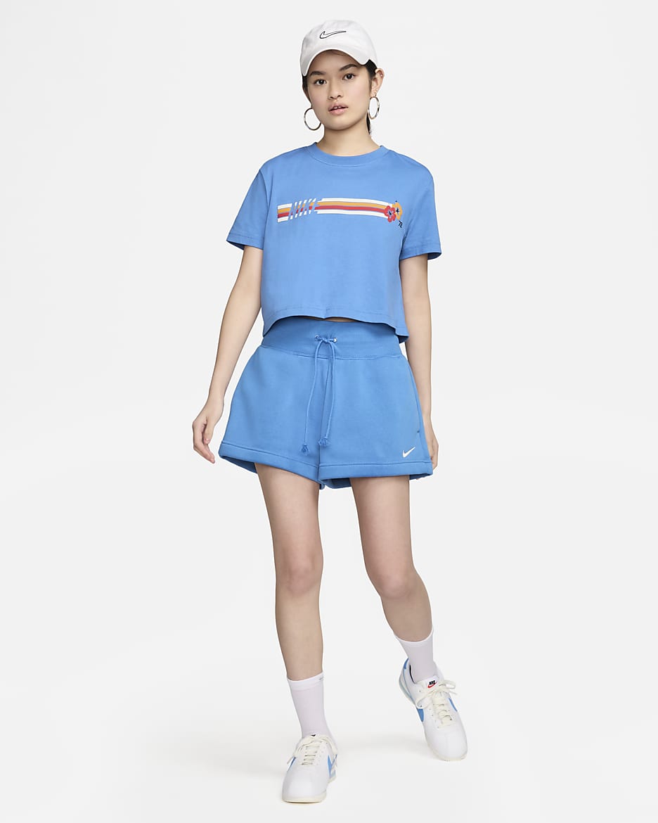 Nike Sportswear Women's Cropped T-Shirt - Star Blue/Star Blue