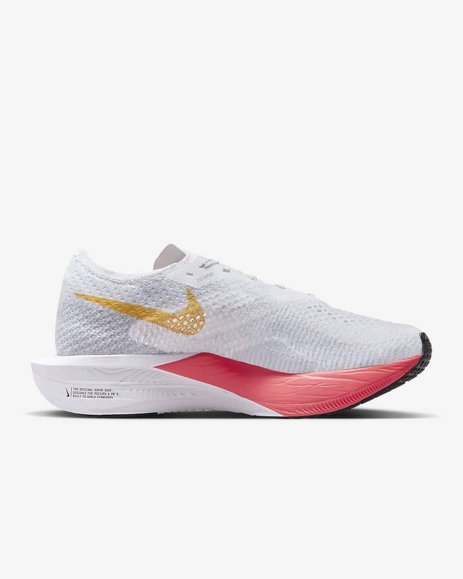 Nike Vaporfly 3 Women's Road Racing Shoes - White/Sea Coral/Pure Platinum/Topaz Gold