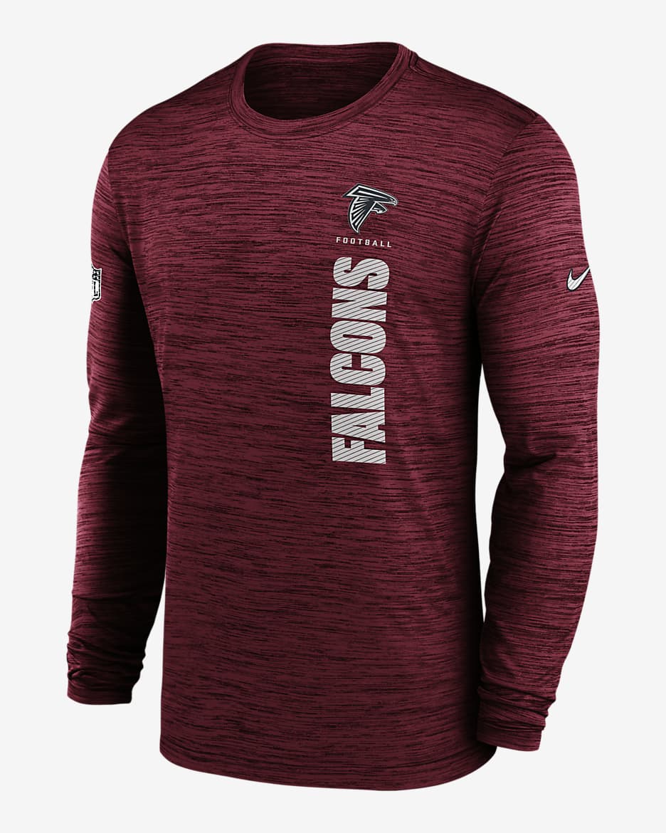 Atlanta Falcons Sideline Velocity Men's Nike Dri-FIT NFL Long-Sleeve T-Shirt - Red