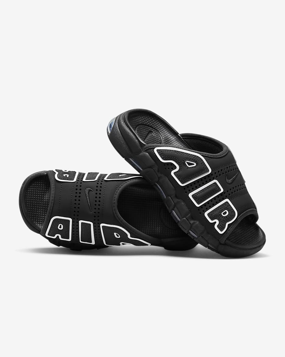 Nike Air More Uptempo Women's Slides - Black/Black/Clear/White