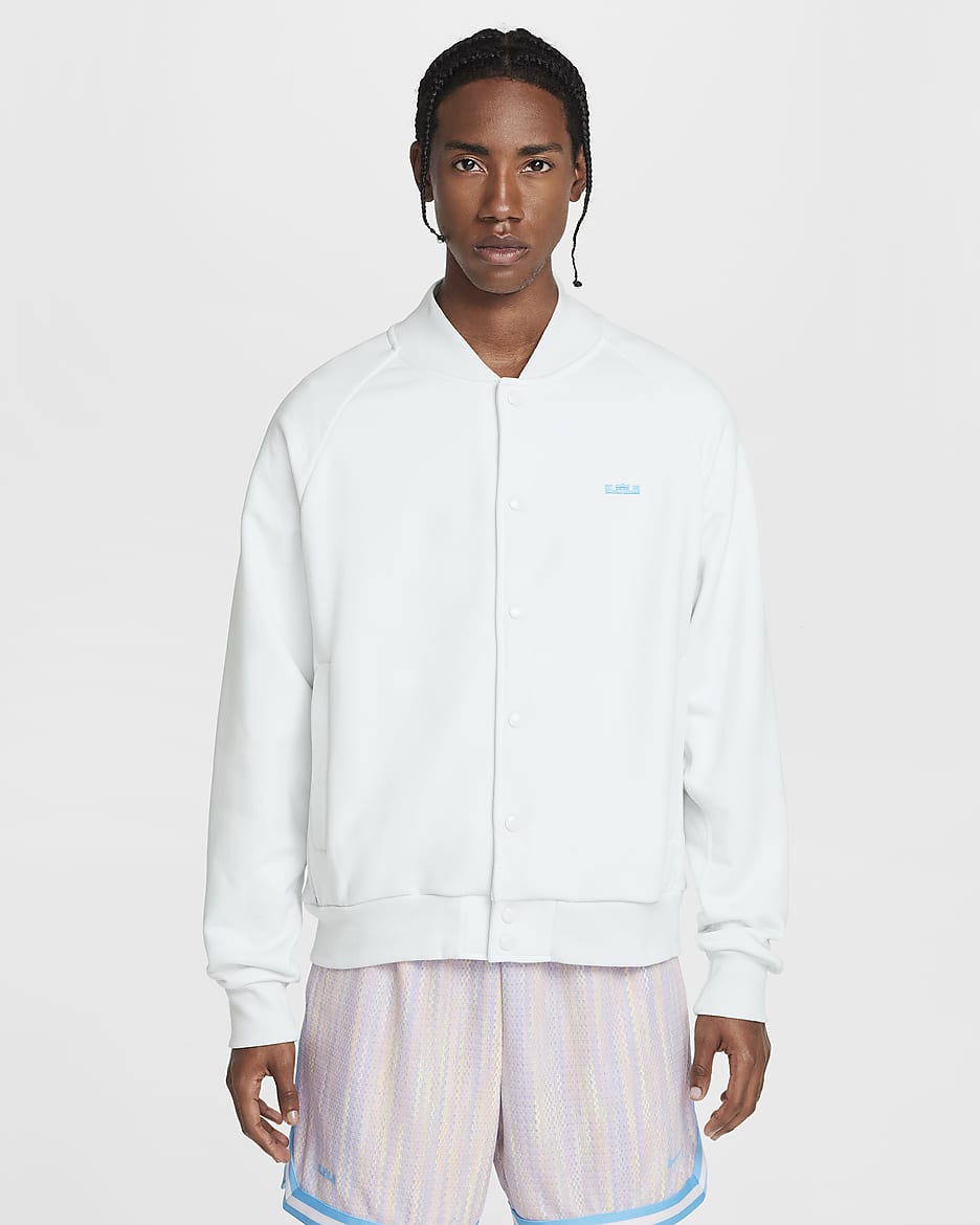 LeBron Standard Issue Men's Therma-FIT Basketball Jacket - Summit White/Summit White/Baltic Blue