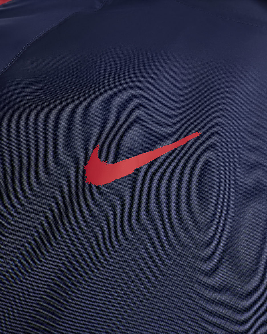 Paris Saint-Germain Nike vevd fotballtracksuit med hette til herre - Midnight Navy/University Red/University Red