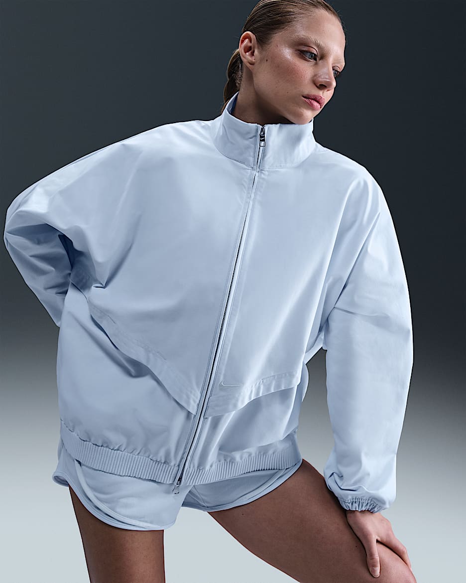 Nike Sportswear Collection Women's Oversized Windrunner Twill Jacket - Blue Tint/Blue Tint/Sail