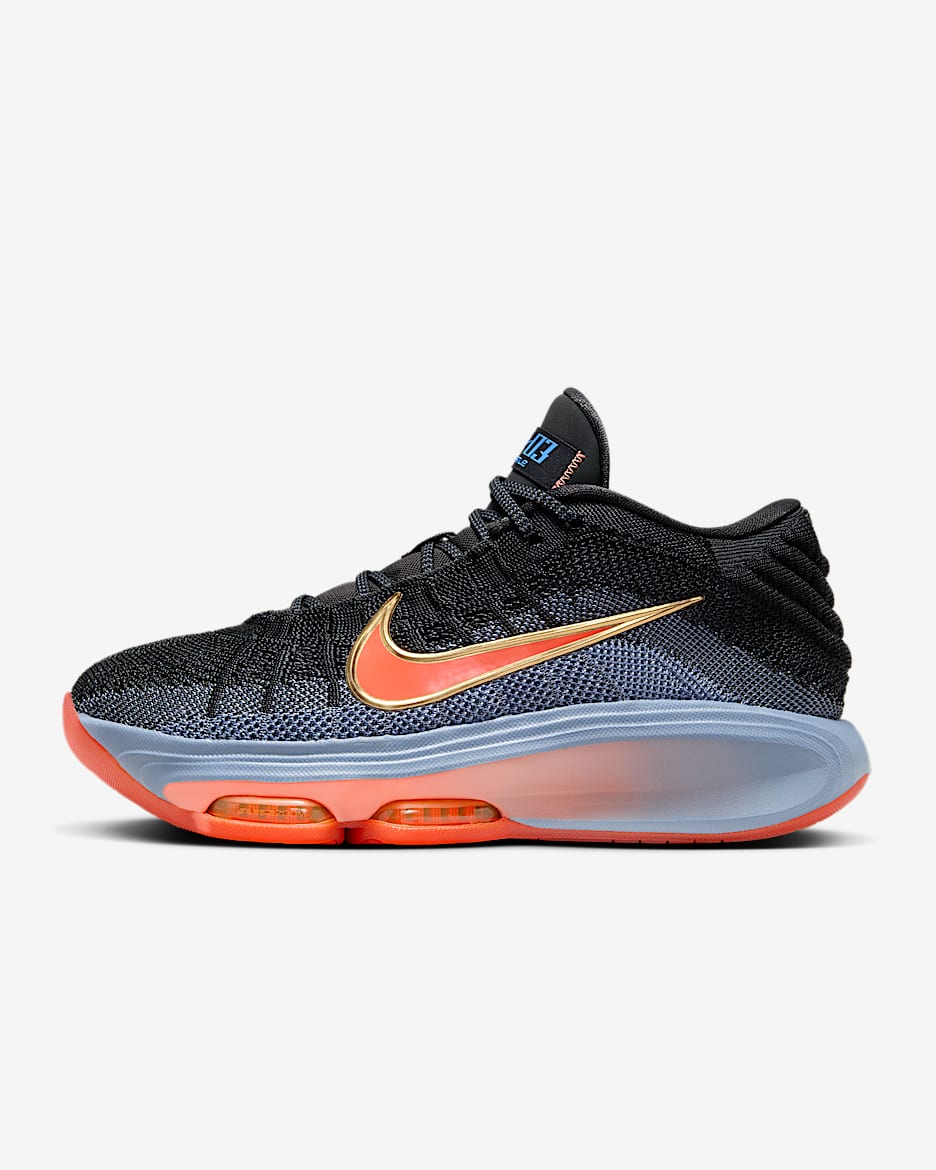 Tenis de básquetbol para mujer Nike G.T. Hustle 3 - Antracita/Pizarra cenizo/Oro metalizado/Mango salvaje claro