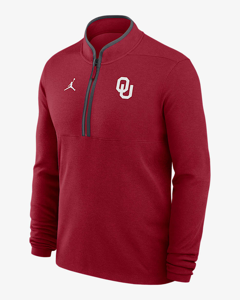 Oklahoma Sooners Victory Men's Nike Dri-FIT College 1/2-Zip Long-Sleeve Top - Crimson