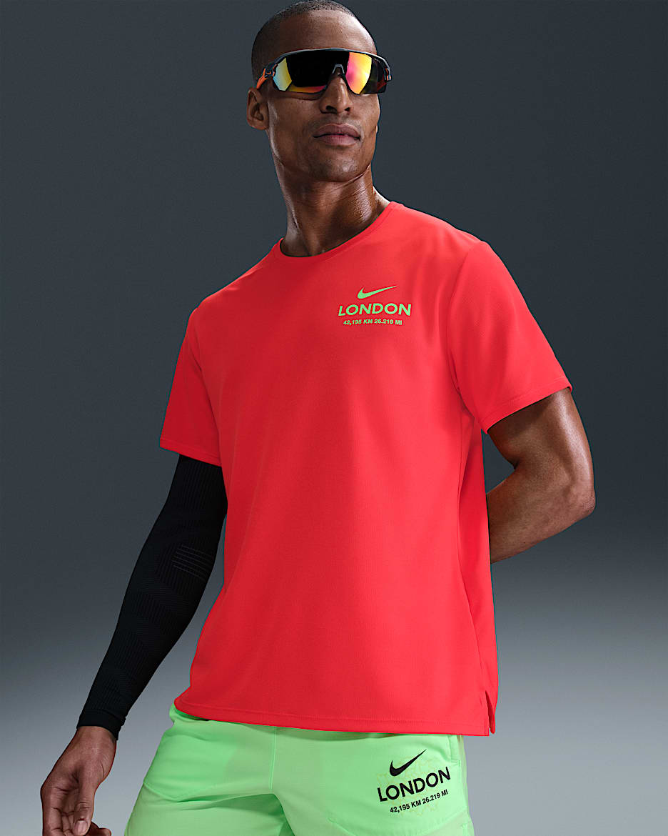 Nike Miler Men's Running T-Shirt - Light Crimson