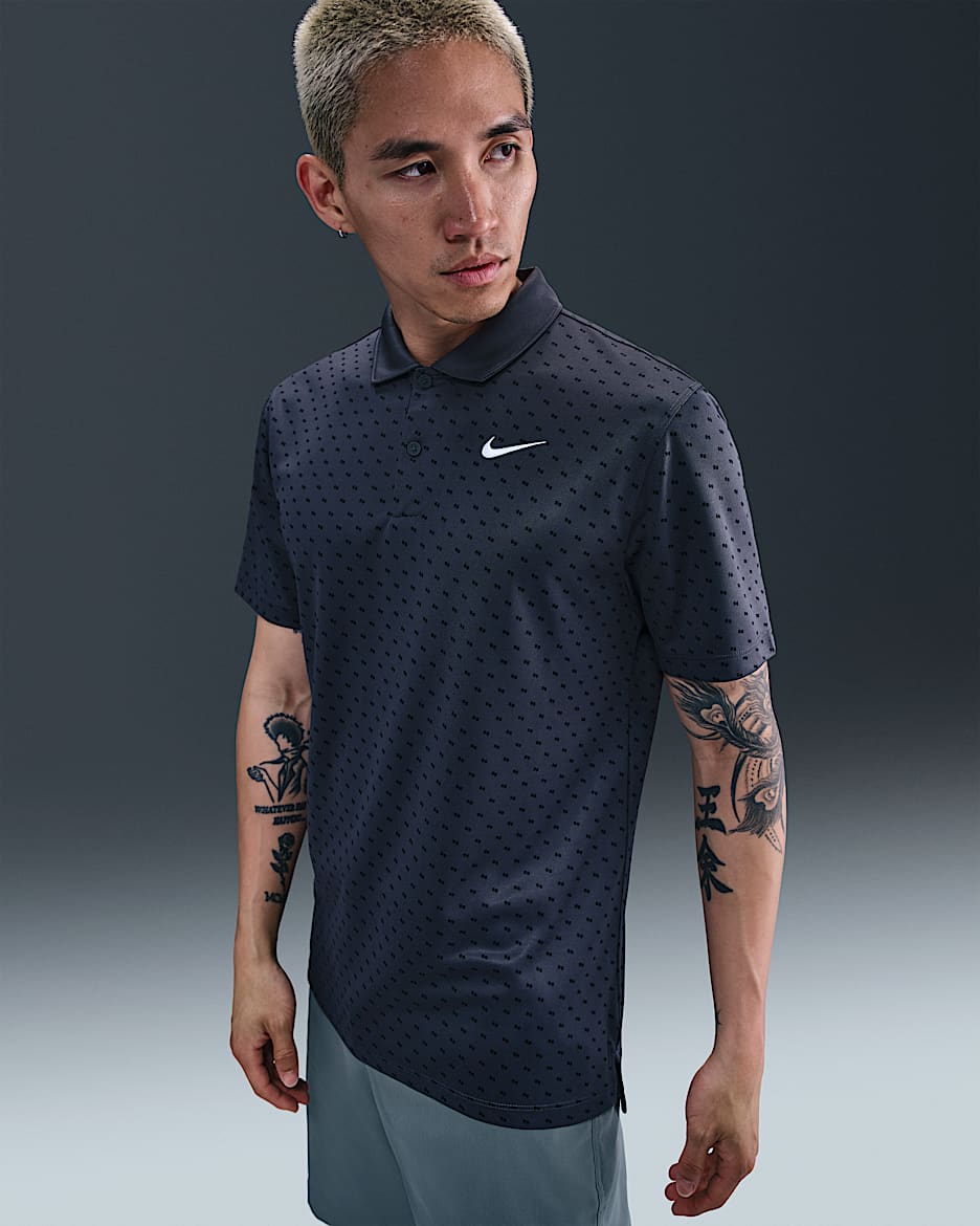 Nike Victory+ Men's Dri-FIT Golf Polo - Anthracite/White