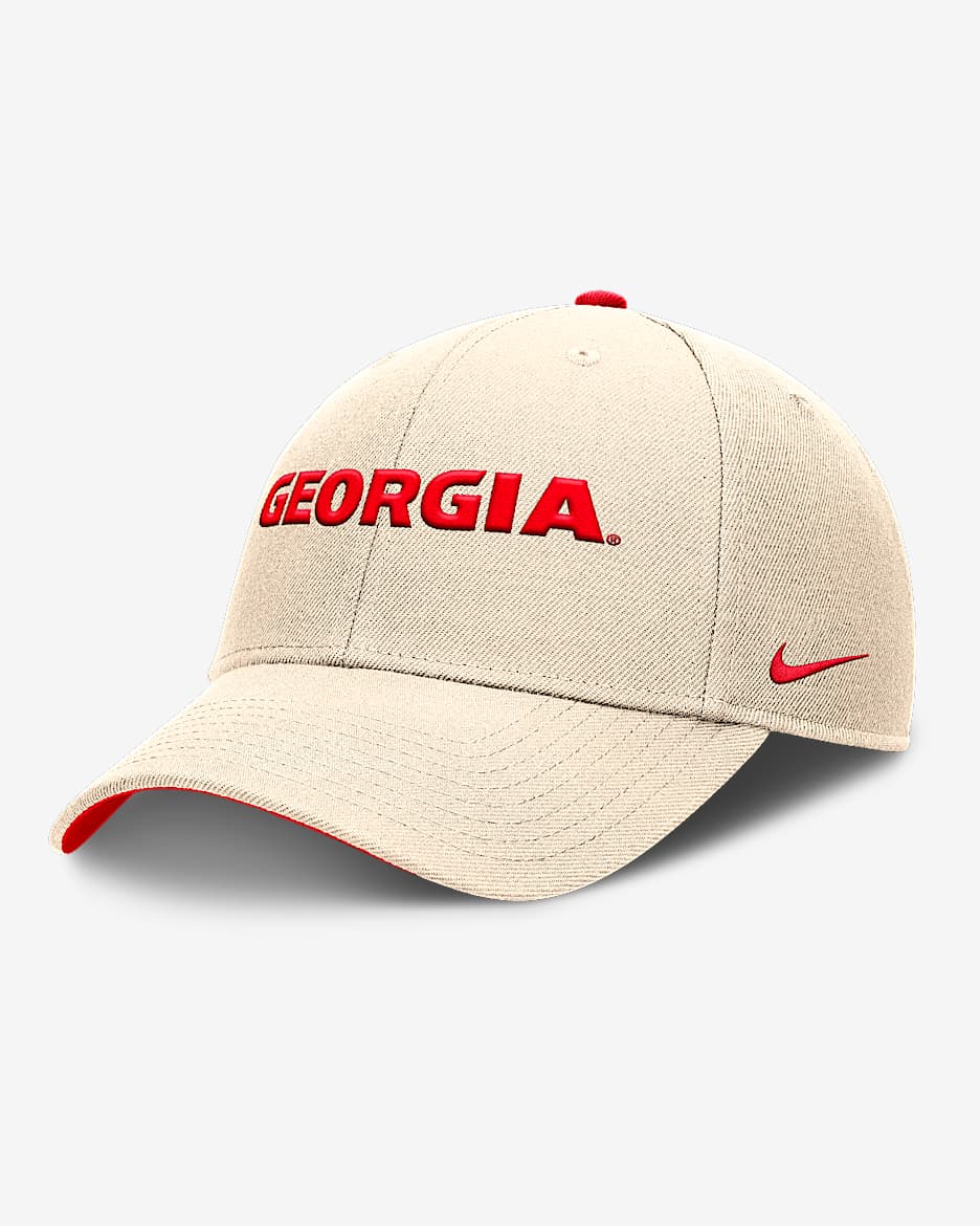 Gorra universitaria Nike ajustable para hombre Georgia Bulldogs Primetime Rise - Natural
