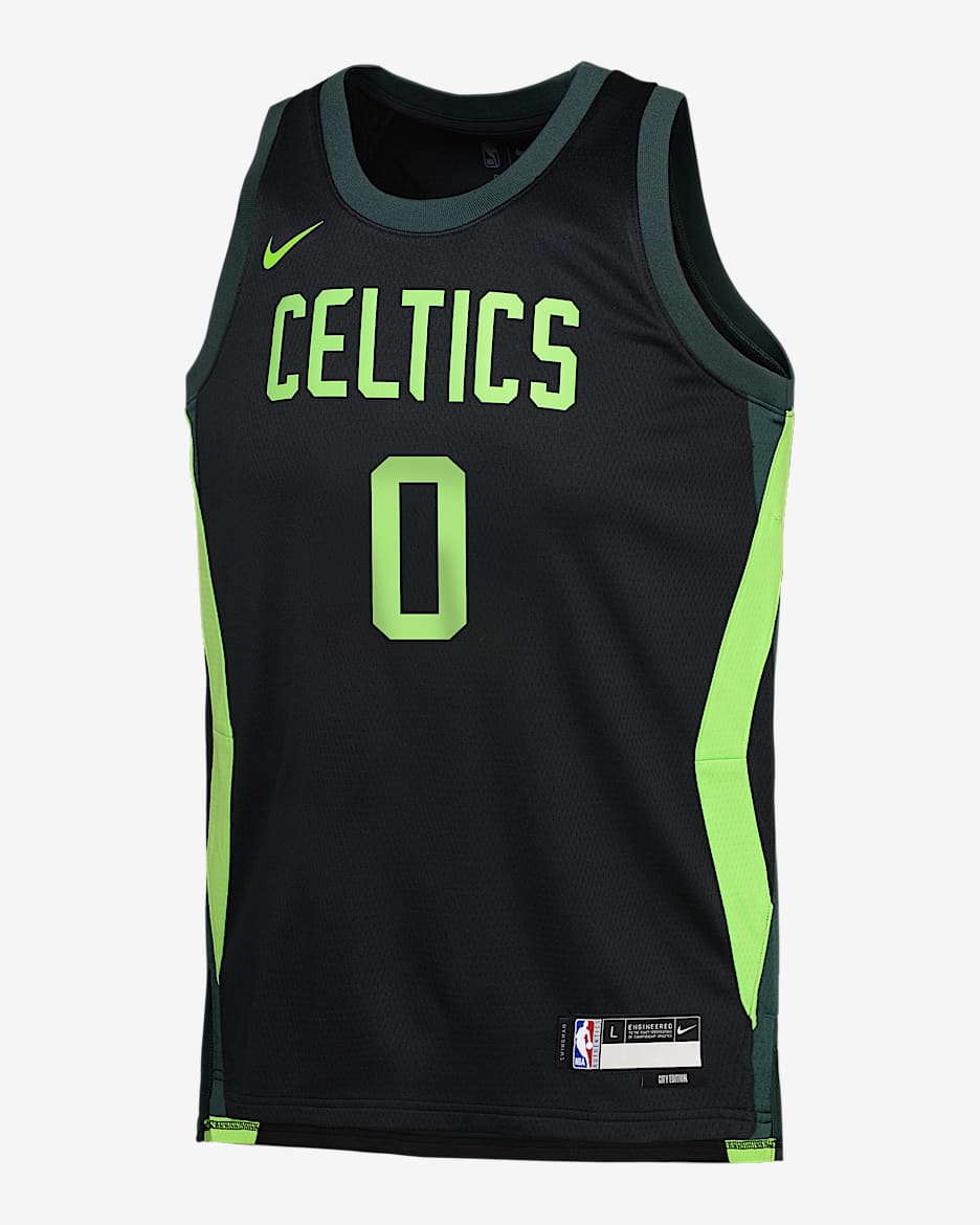 Jayson Tatum Boston Celtics 2024/25 City Edition Big Kids' Nike Dri-FIT NBA Swingman Jersey - Black