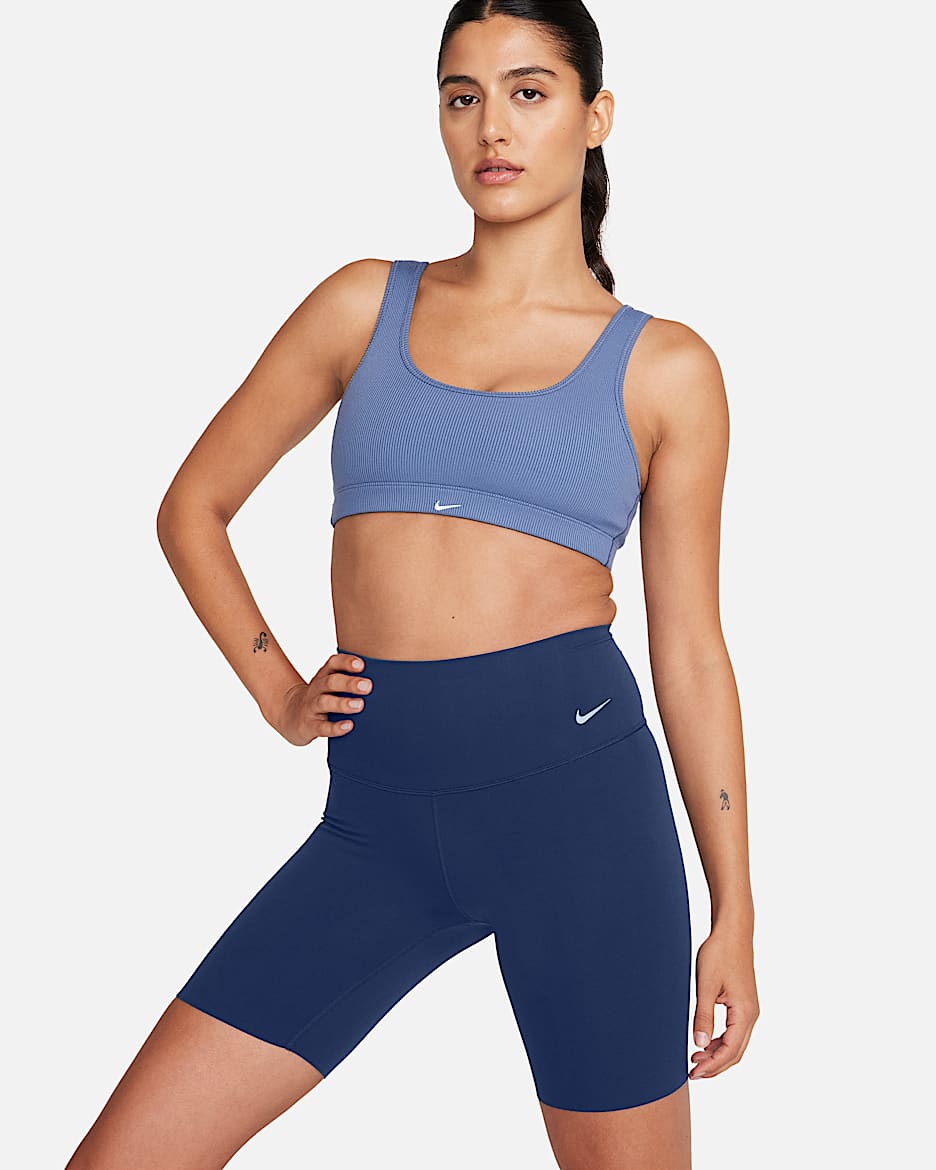 Shorts de ciclismo de tiro alto de 20 cm para mujer Nike Zenvy - Azul marino medianoche/Negro