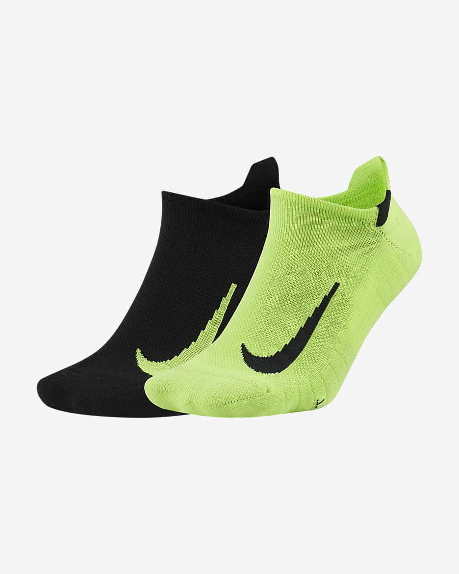Nike Multiplier Running No-Show Socks (2 Pairs) - Multi-Colour