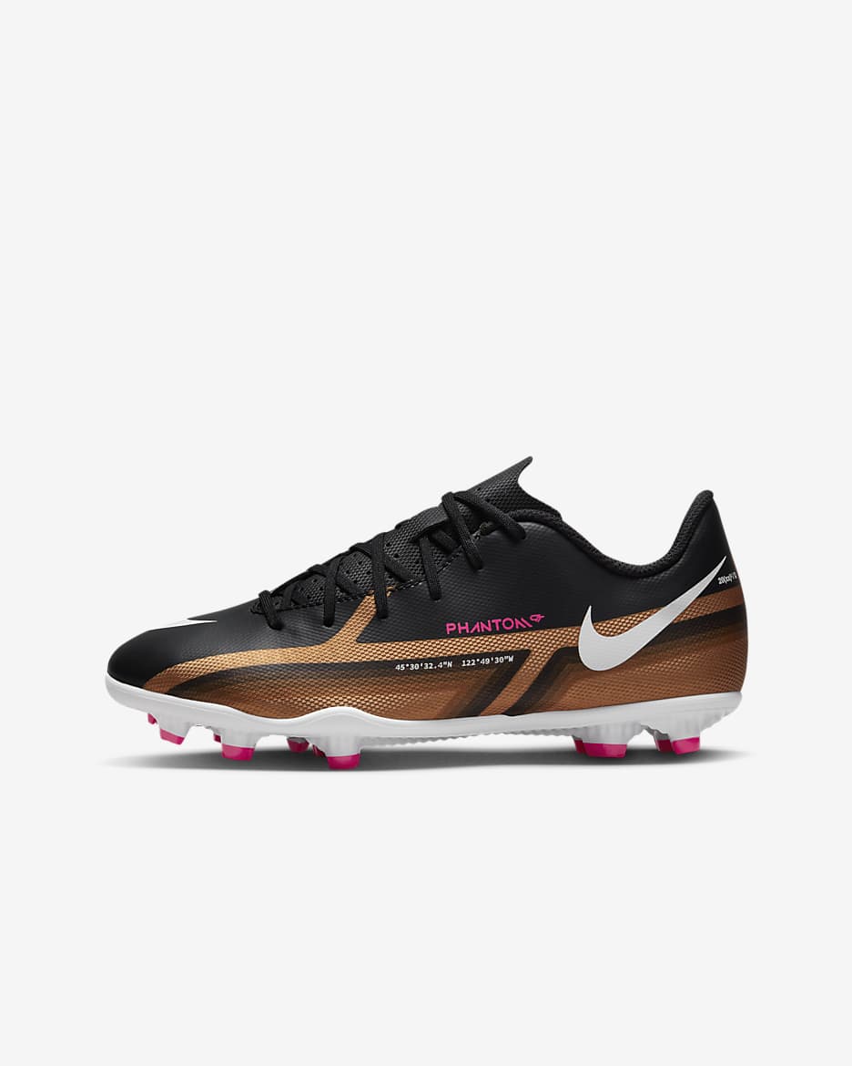 Nike Jr. Phantom GT2 Club MG 多種場地足球釘鞋 - Metallic Copper/黑色/白色