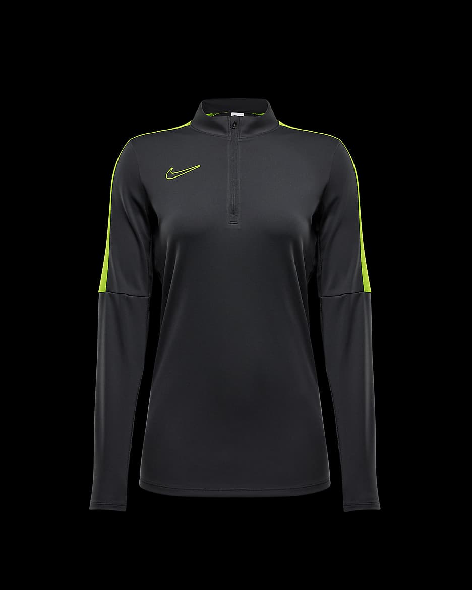 Damska treningowa koszulka piłkarska Nike Dri-FIT Academy - Anthracite/Volt/Volt