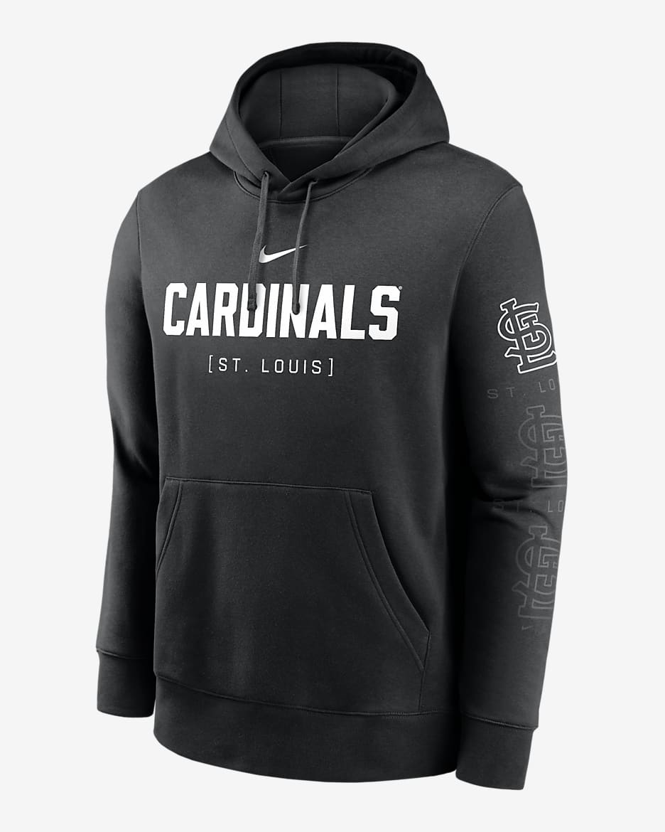 St. Louis Cardinals Fashion Club Men's Nike MLB Pullover Hoodie - Black