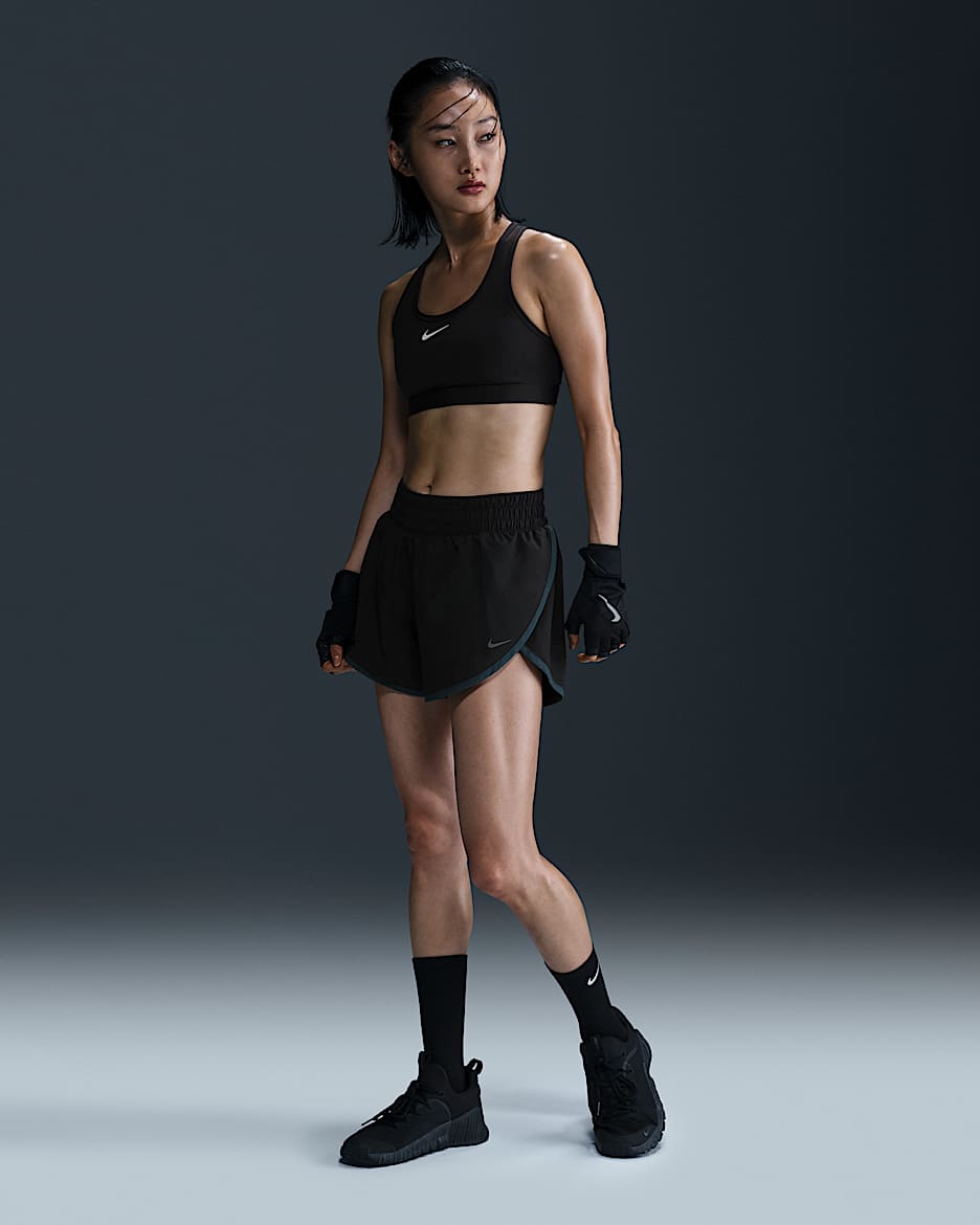 กางเกงขาสั้นมีซับในผู้หญิง Dri-FIT Nike One - ดำ/Armory Navy/ดำ