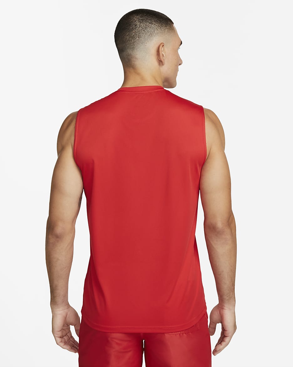 Camiseta Hydroguard de natación sin mangas para hombre Nike Essential - Rojo universitario