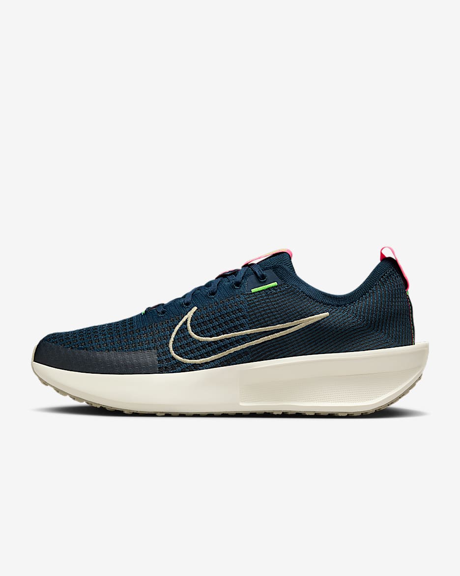 Nike Interact Run Men's Road Running Shoes - Armoury Navy/Hyper Pink/Pale Ivory/Desert Khaki