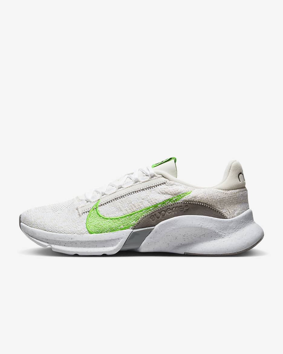 Nike SuperRep Go 3 Next Nature Flyknit 男款健身訓練鞋 - Phantom/白色/Flat Pewter/Green Strike