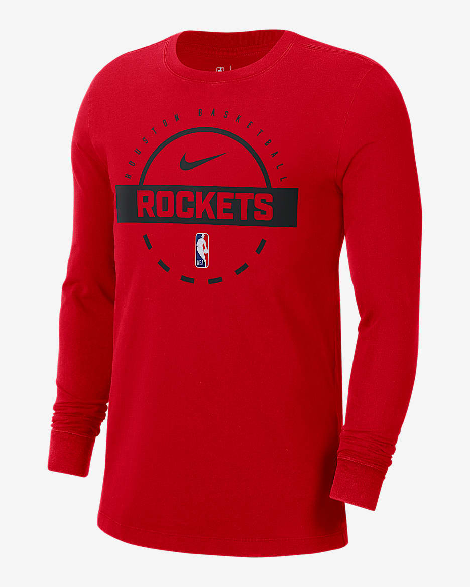 Houston Rockets Men's Nike NBA Practice Long-Sleeve T-Shirt - University Red