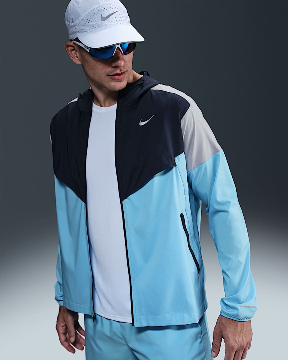 Nike Impossibly Light Windrunner Jaqueta de running - Home - Obsidian/Aquarius Blue/Wolf Grey