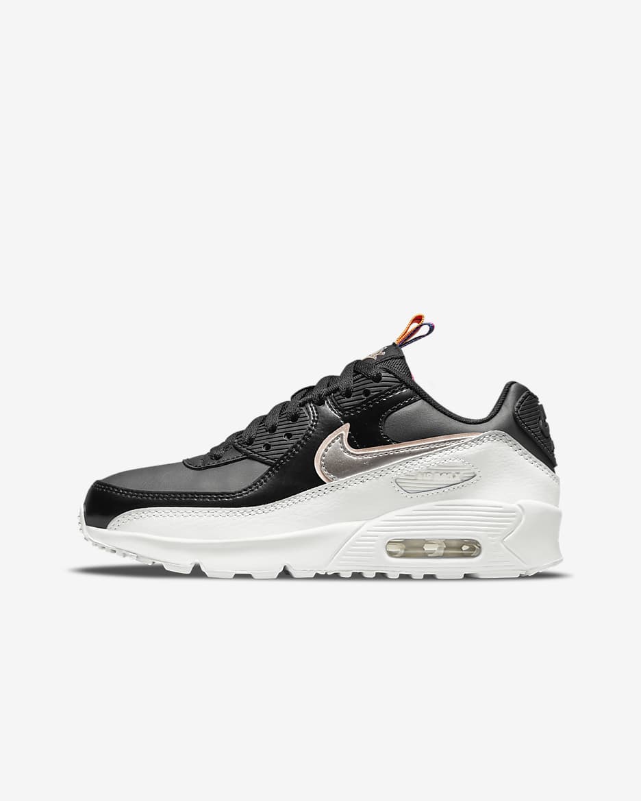 Calzado para niños grandes Nike Air Max 90 LTR SE - Sombrío apagado/Negro/Blanco cumbre/Peltre metalizado