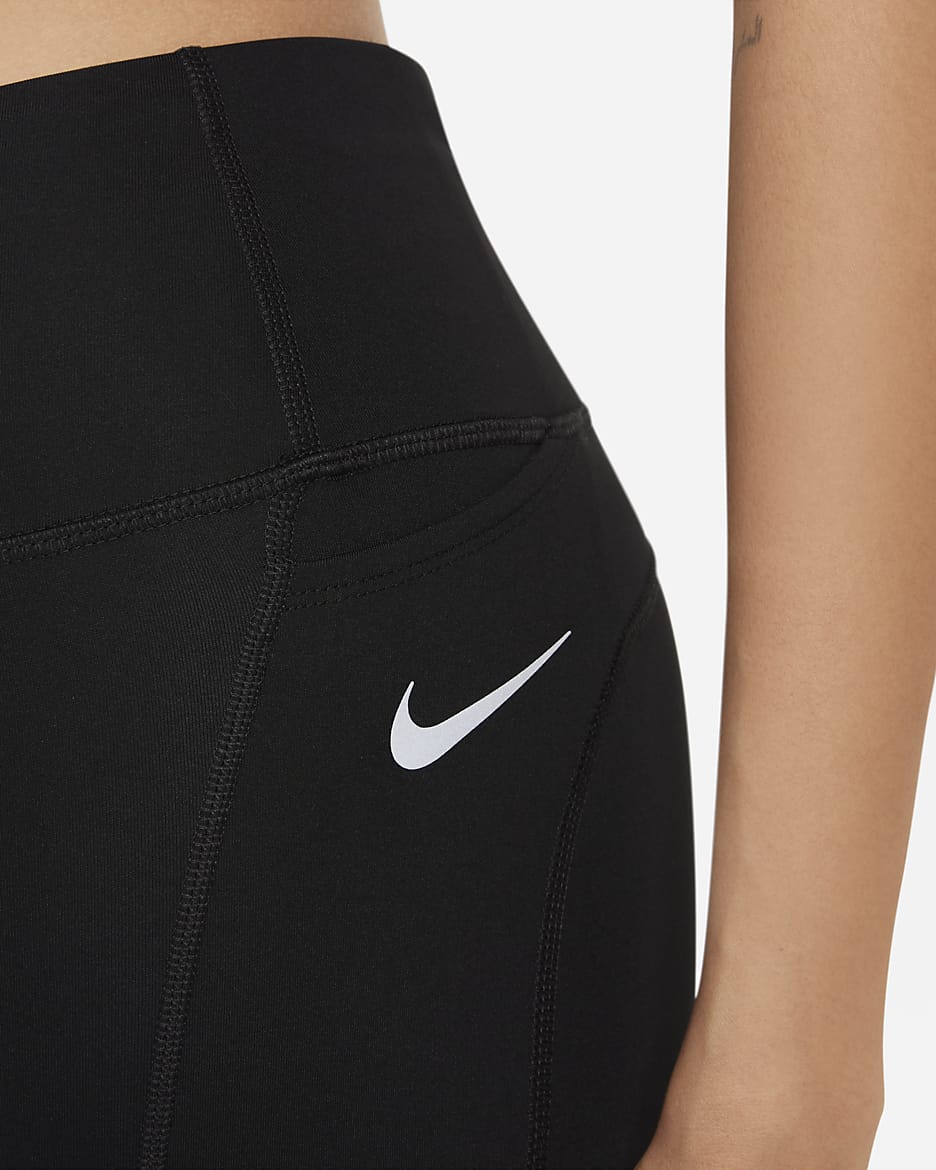 Löparshorts Nike Fast 18 cm med mellanhög midja för kvinnor - Svart