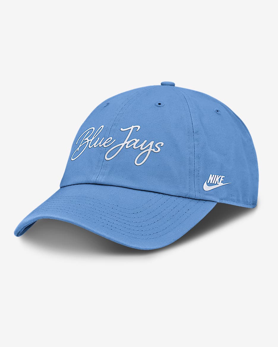 Gorra Nike de la MLB ajustable para mujer Toronto Blue Jays Cooperstown Script - Azul claro
