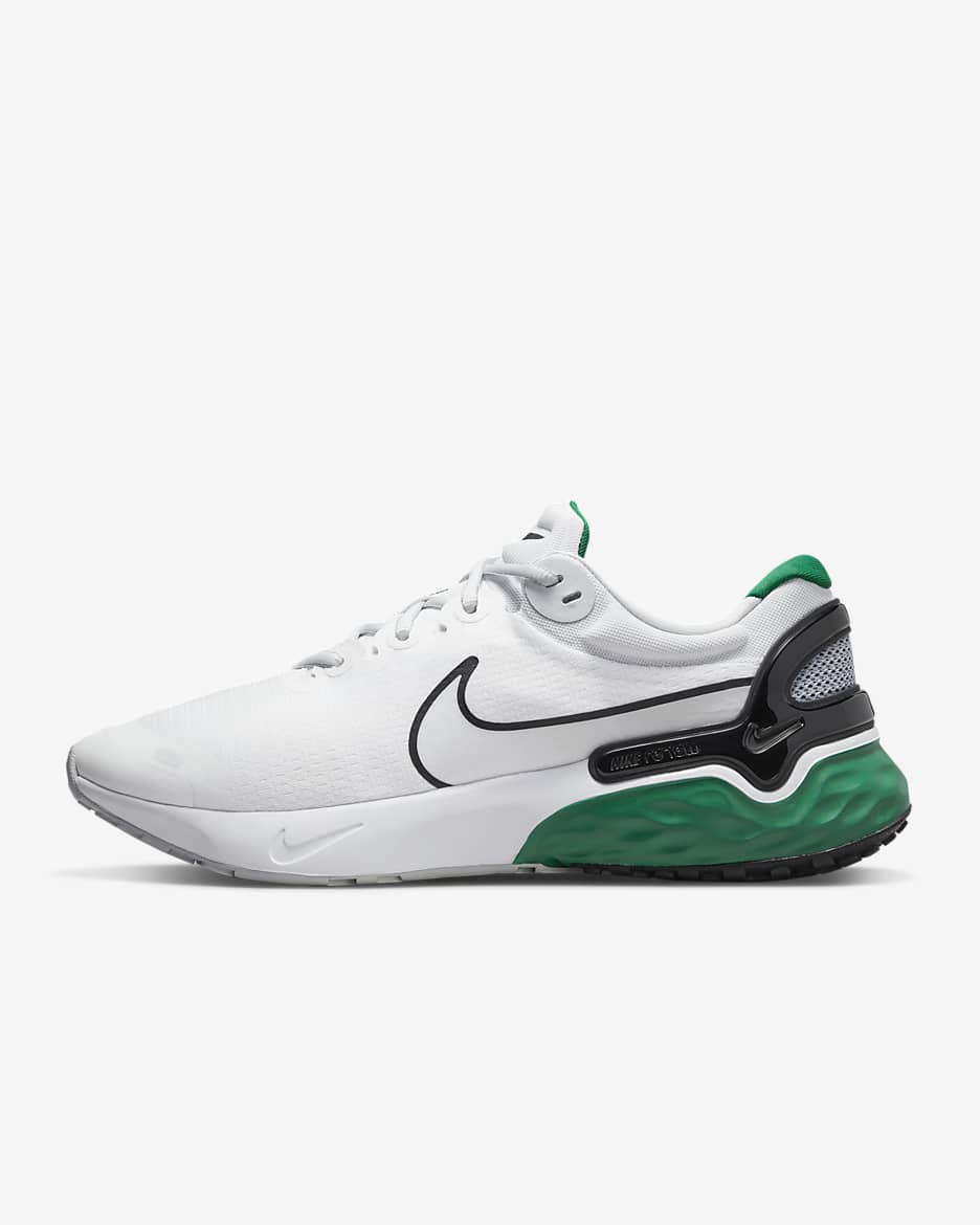 Nike Renew Run 3 Hardloopschoenen voor heren (straat) - Wit/Pure Platinum/Malachite/Zwart