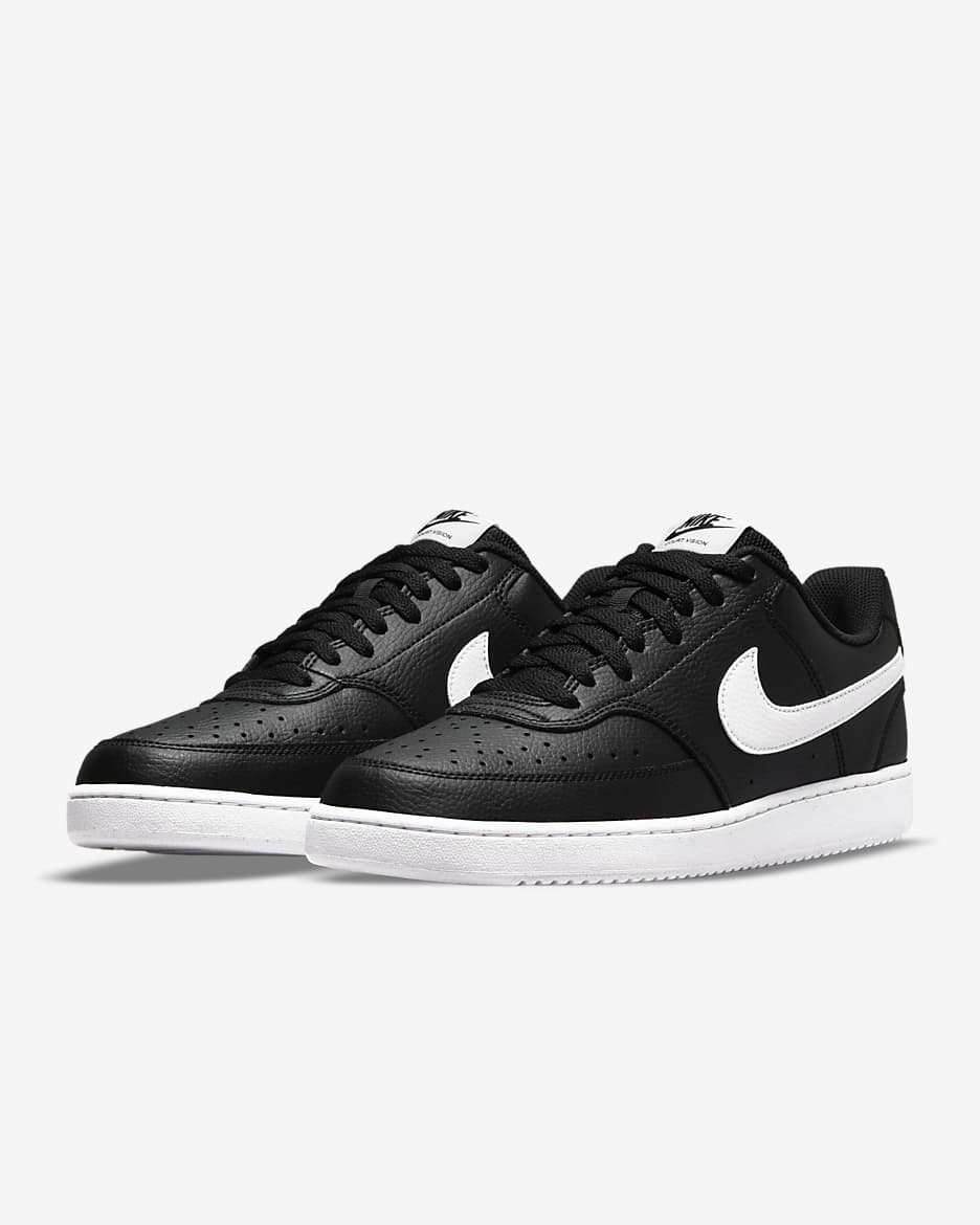 Chaussure Nike Court Vision Low Next Nature pour Homme - Noir/Noir/Blanc