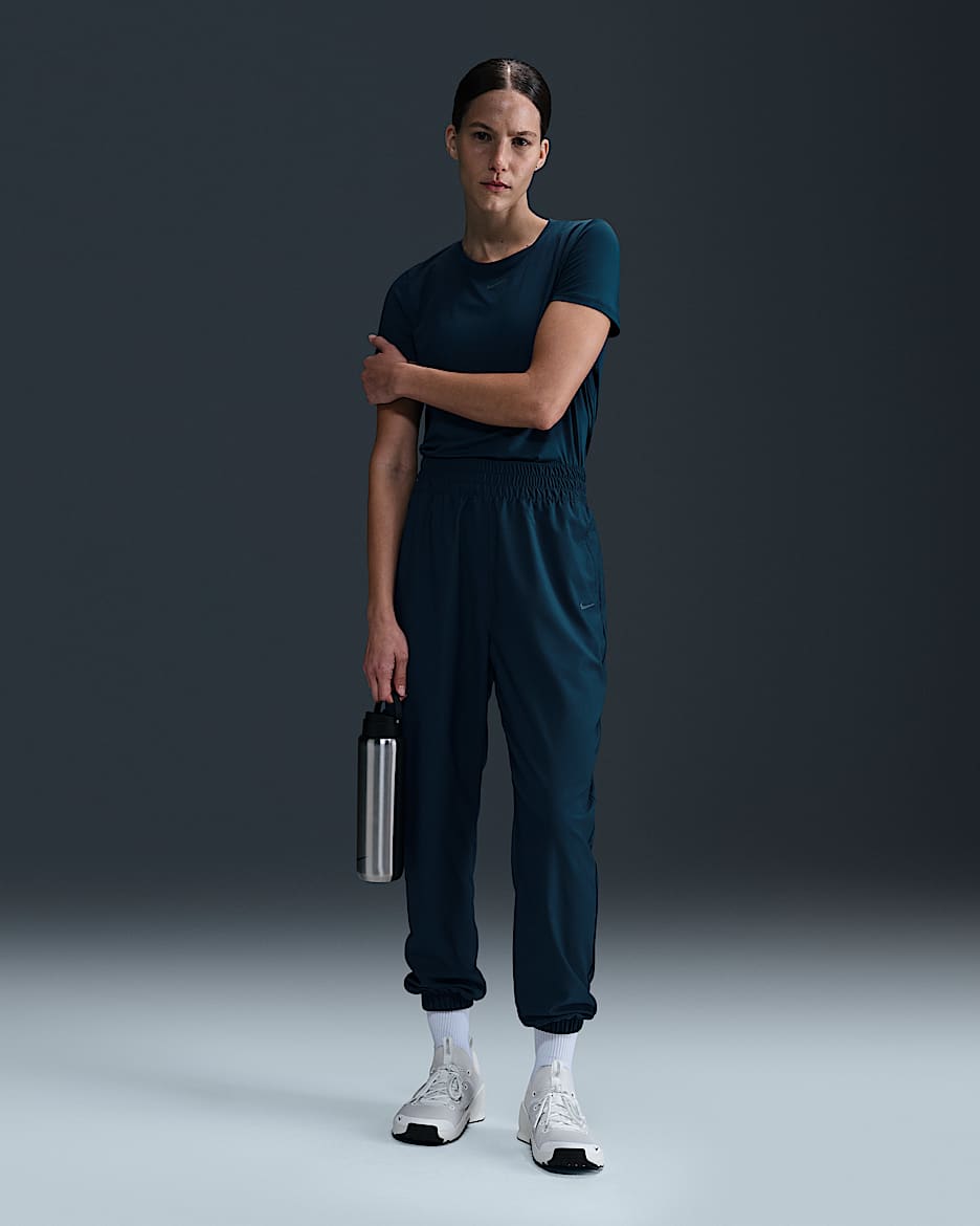 Nike One Women's Dri-FIT High-Waisted 7/8 Joggers - Armory Navy/Black