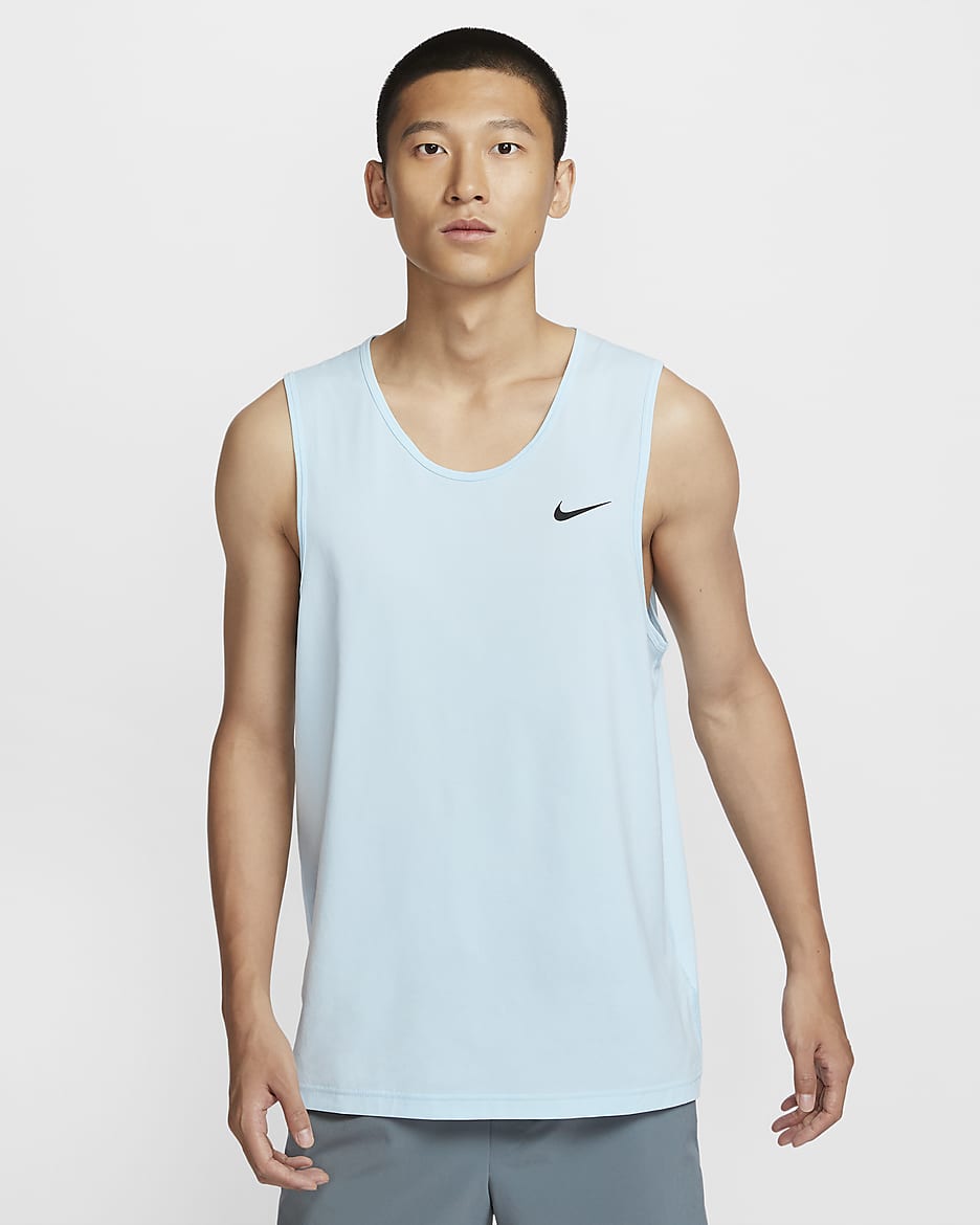 Nike Dri-FIT Hyverse 男款無袖健身背心 - Glacier Blue/黑色