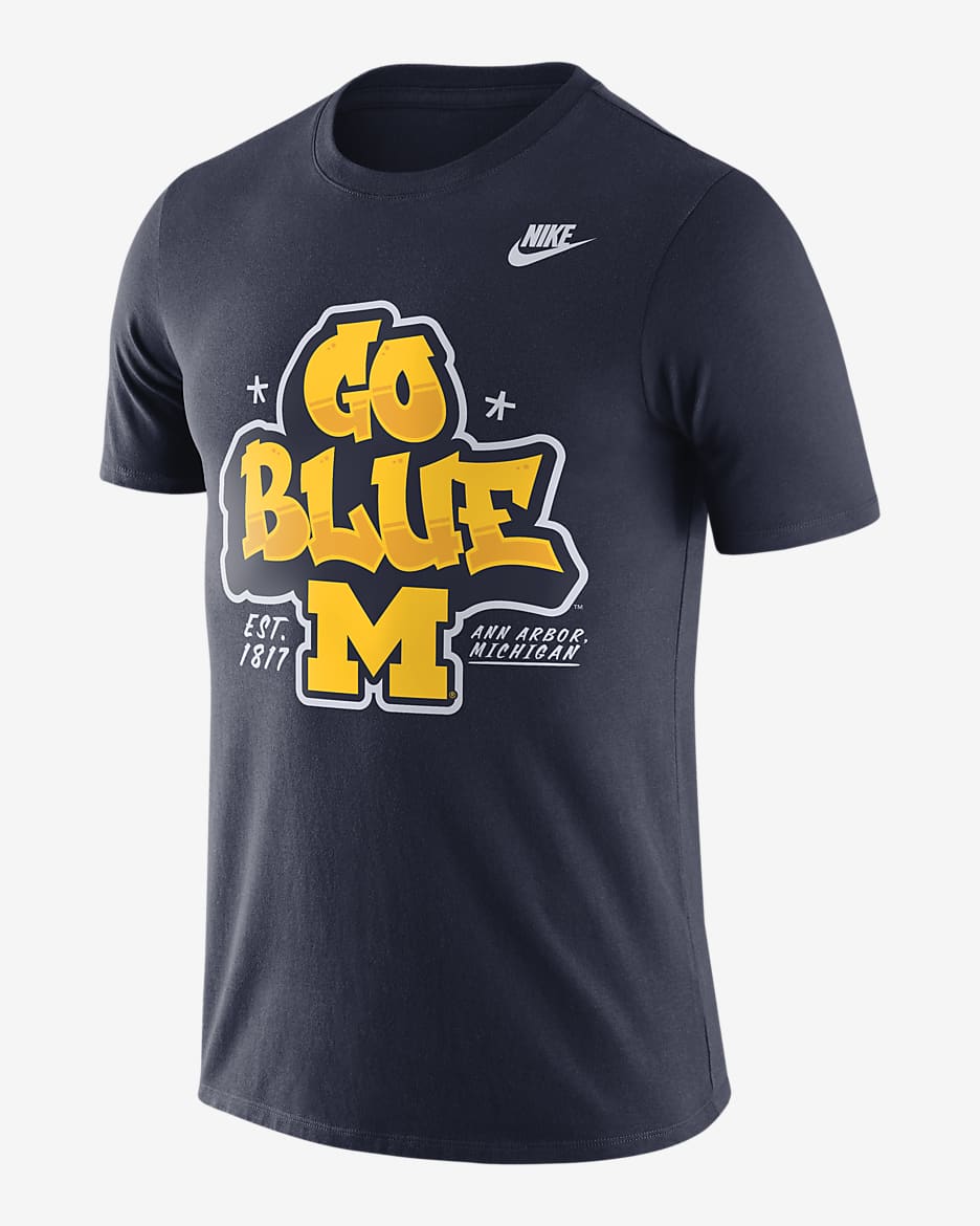 Michigan Men's Nike College T-Shirt - College Navy