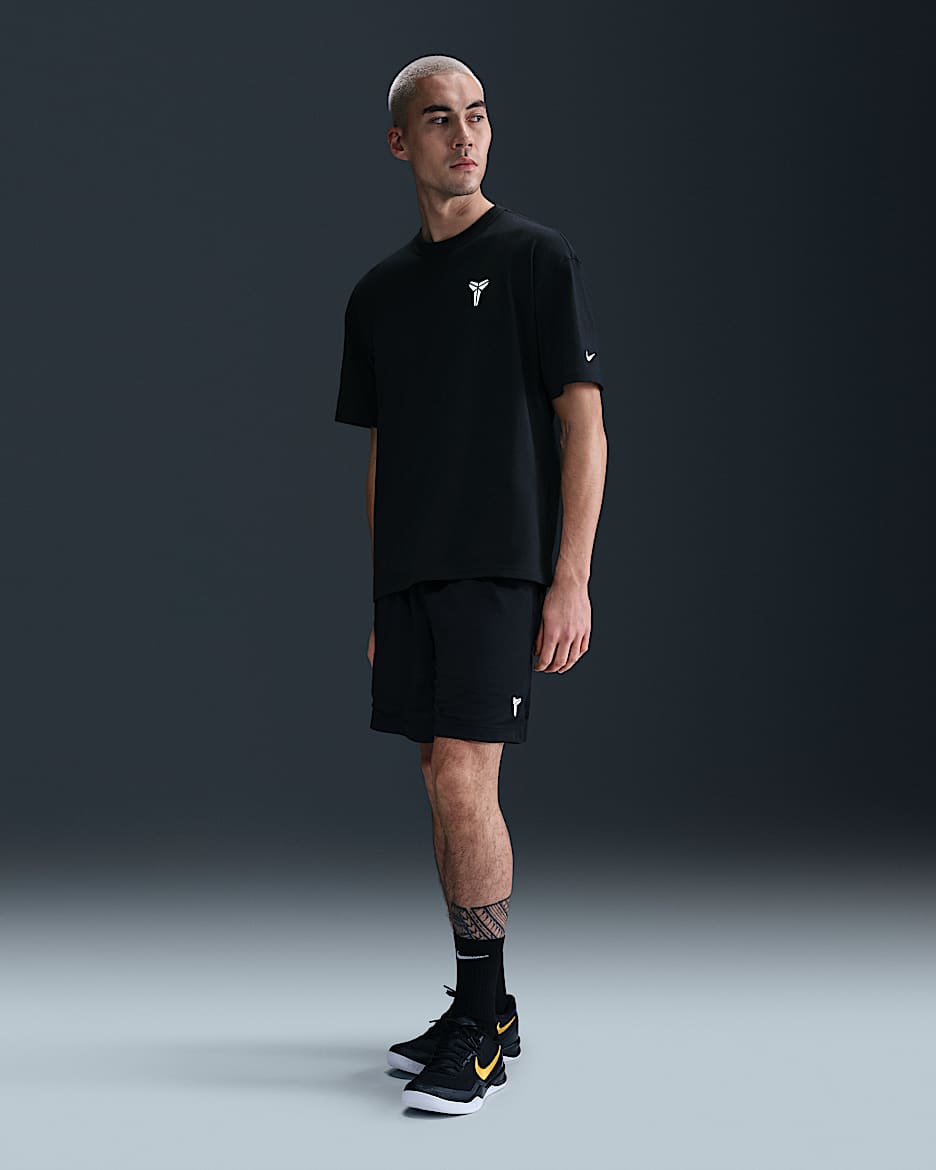 Kobe Dri-FIT Basketballshorts (ca. 15 cm) - Schwarz/Schwarz/Weiß