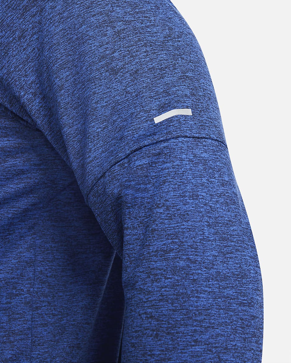 Nike Dri-FIT rövid cipzáras férfi futófelső - Obsidian/Game Royal/Heather