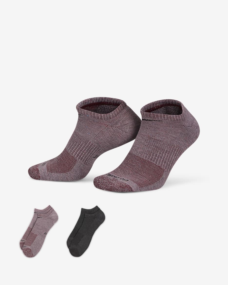 Nike Everyday Plus Cushioned No-Show Socks (2 Pairs) - Multi-Colour