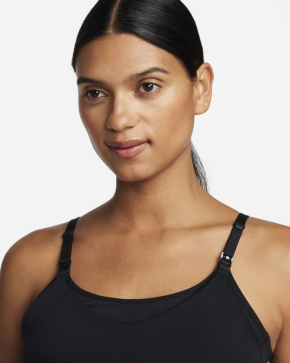 Nike Alate (M) Women's Light-Support Lightly Lined Nursing Sports Bra (Maternity) - Black/Cool Grey