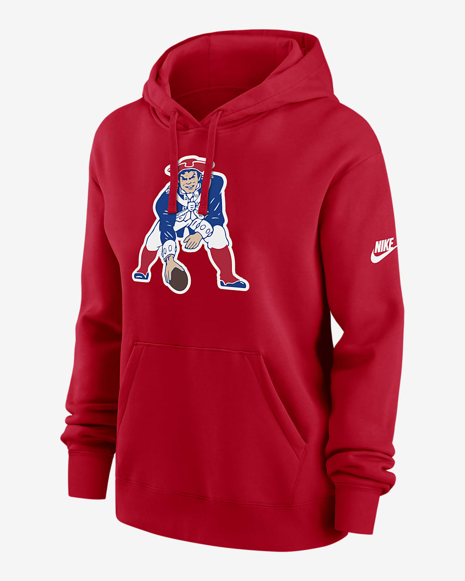 New England Patriots Club Women's Nike NFL Pullover Hoodie - Scarlet