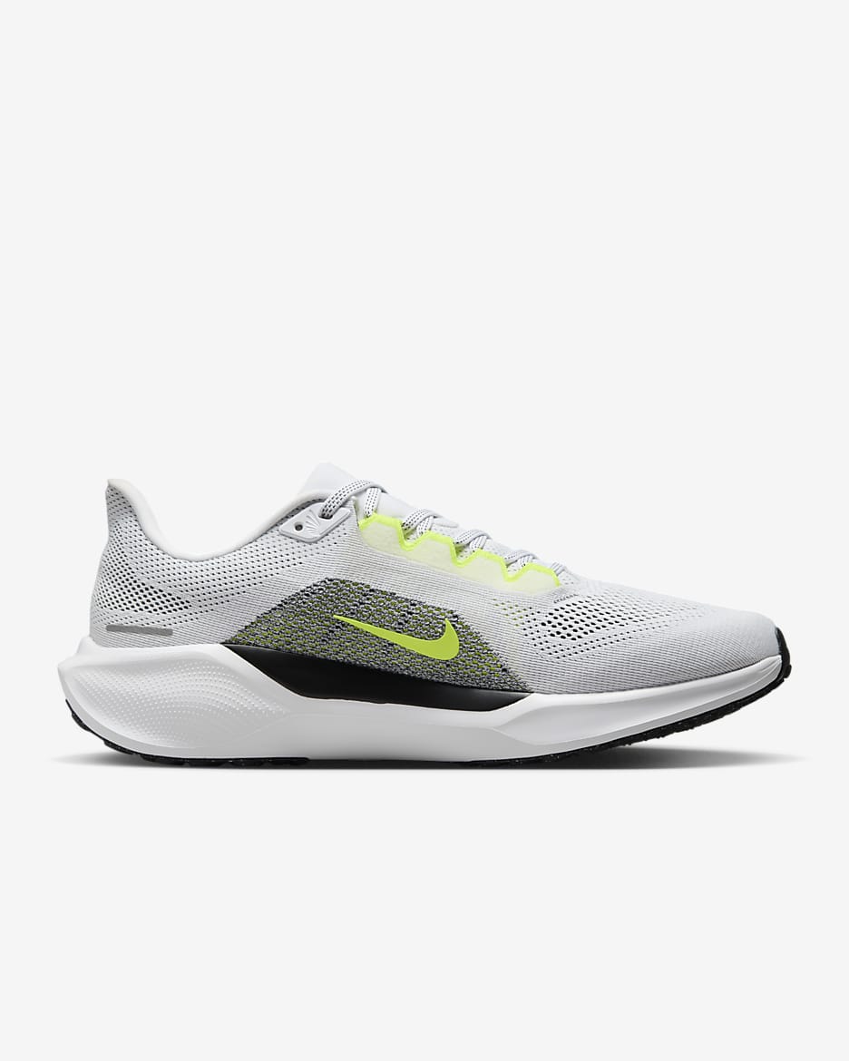 Nike Pegasus 41 Men's Road Running Shoes - White/Black/Volt