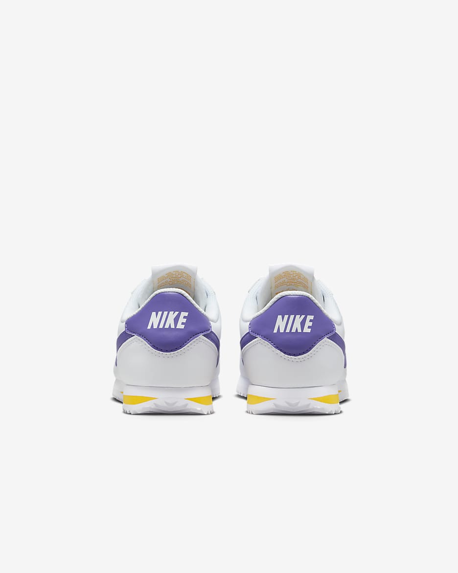 Nike Cortez Older Kids' Shoes - White/Varsity Maize/Varsity Purple