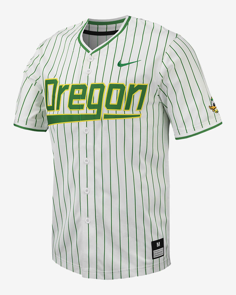 Oregon Men's Nike College Replica Baseball Jersey - White