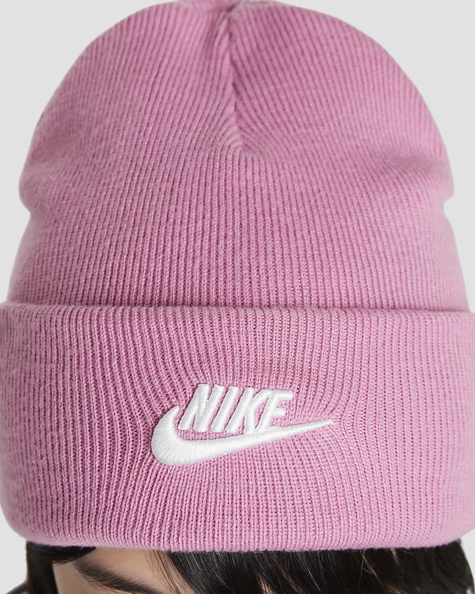 Nike Peak-beanie til større børn - Magic Flamingo/hvid